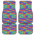 Colorful Cassette Tape Print Front and Back Car Floor Mats