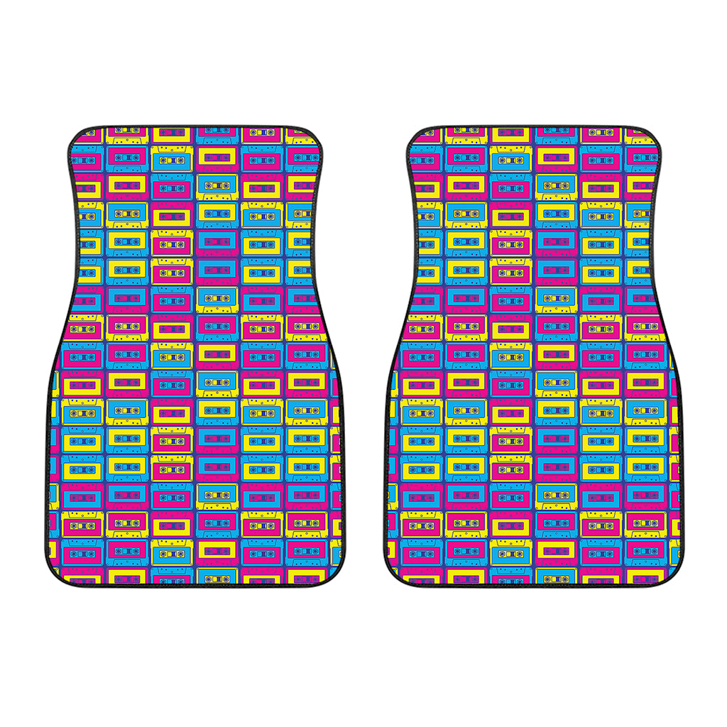 Colorful Cassette Tape Print Front Car Floor Mats