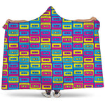 Colorful Cassette Tape Print Hooded Blanket