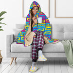 Colorful Cassette Tape Print Hooded Blanket