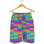 Colorful Cassette Tape Print Men's Shorts