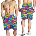Colorful Cassette Tape Print Men's Shorts