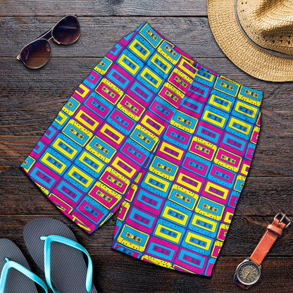 Colorful Cassette Tape Print Men's Shorts