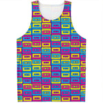 Colorful Cassette Tape Print Men's Tank Top