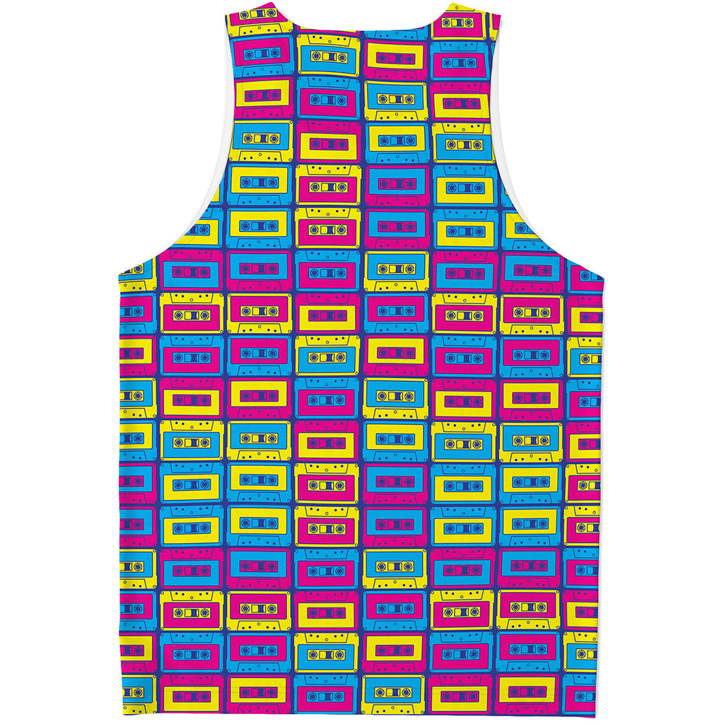 Colorful Cassette Tape Print Men's Tank Top