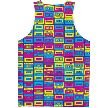 Colorful Cassette Tape Print Men's Tank Top