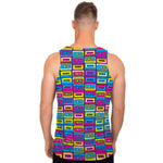 Colorful Cassette Tape Print Men's Tank Top