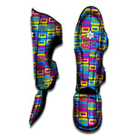 Colorful Cassette Tape Print Muay Thai Shin Guard