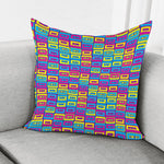 Colorful Cassette Tape Print Pillow Cover