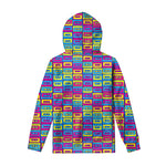 Colorful Cassette Tape Print Pullover Hoodie