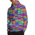 Colorful Cassette Tape Print Pullover Hoodie