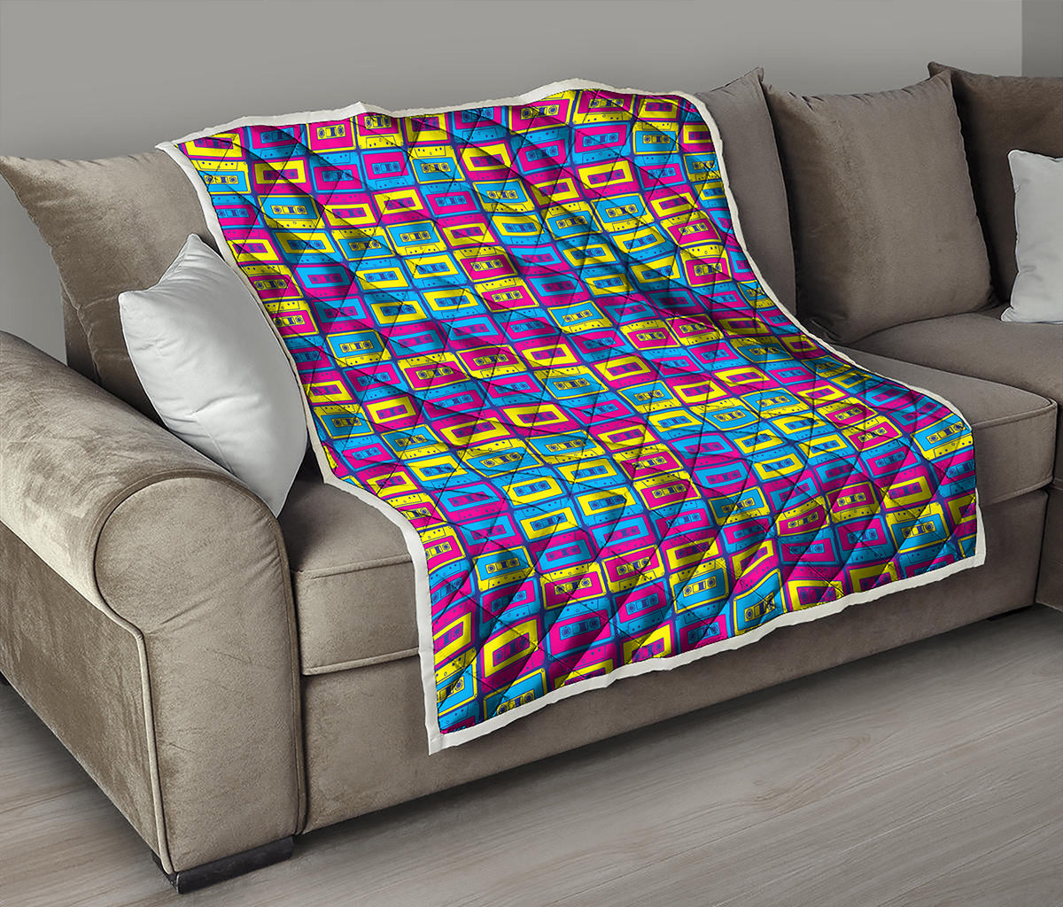 Colorful Cassette Tape Print Quilt