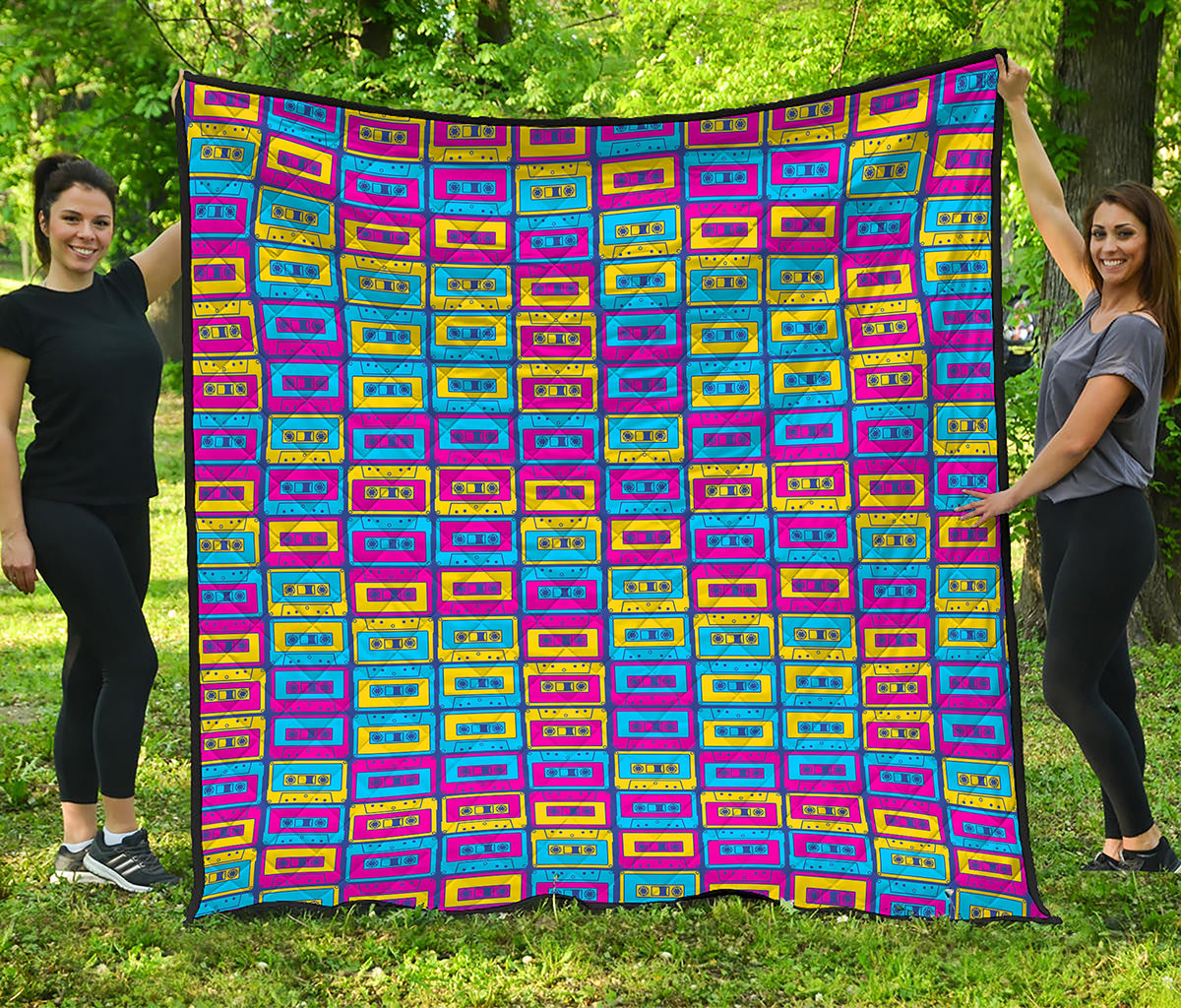 Colorful Cassette Tape Print Quilt
