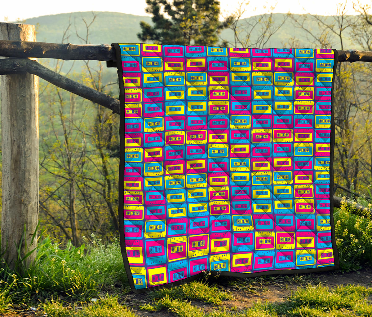 Colorful Cassette Tape Print Quilt