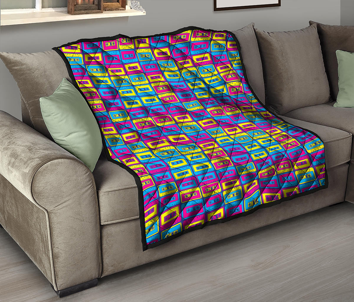 Colorful Cassette Tape Print Quilt