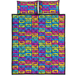 Colorful Cassette Tape Print Quilt Bed Set