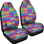 Colorful Cassette Tape Print Universal Fit Car Seat Covers