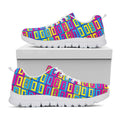 Colorful Cassette Tape Print White Running Shoes