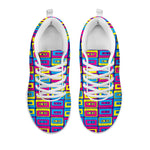 Colorful Cassette Tape Print White Sneakers