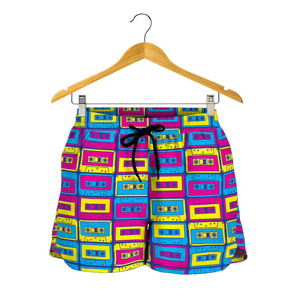 Colorful Cassette Tape Print Women's Shorts
