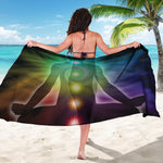 Colorful Chakras Aura Print Beach Sarong Wrap