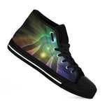 Colorful Chakras Aura Print Black High Top Shoes
