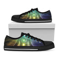 Colorful Chakras Aura Print Black Low Top Sneakers