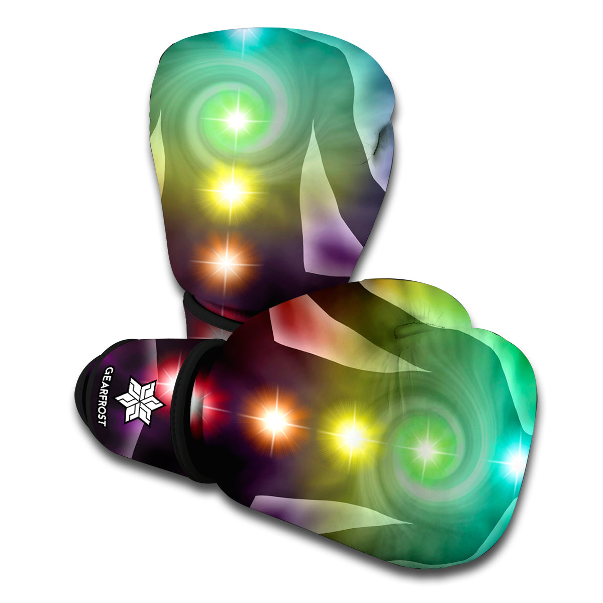 Colorful Chakras Aura Print Boxing Gloves