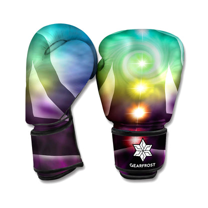 Colorful Chakras Aura Print Boxing Gloves