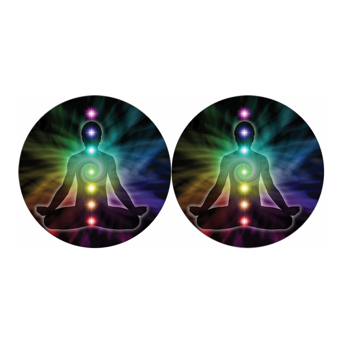 Colorful Chakras Aura Print Car Coasters