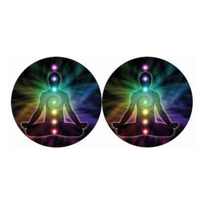 Colorful Chakras Aura Print Car Coasters