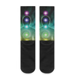 Colorful Chakras Aura Print Crew Socks