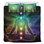 Colorful Chakras Aura Print Duvet Cover Bedding Set