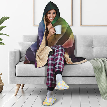 Colorful Chakras Aura Print Hooded Blanket