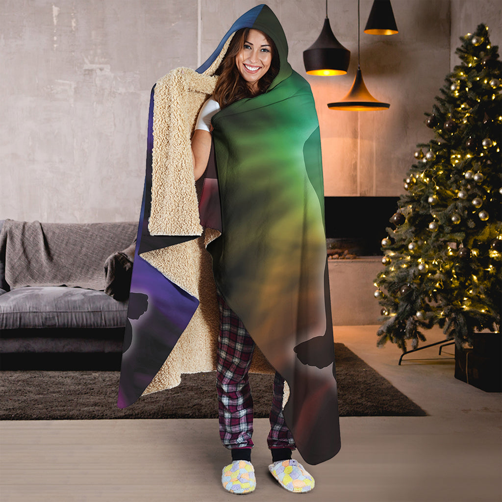 Colorful Chakras Aura Print Hooded Blanket