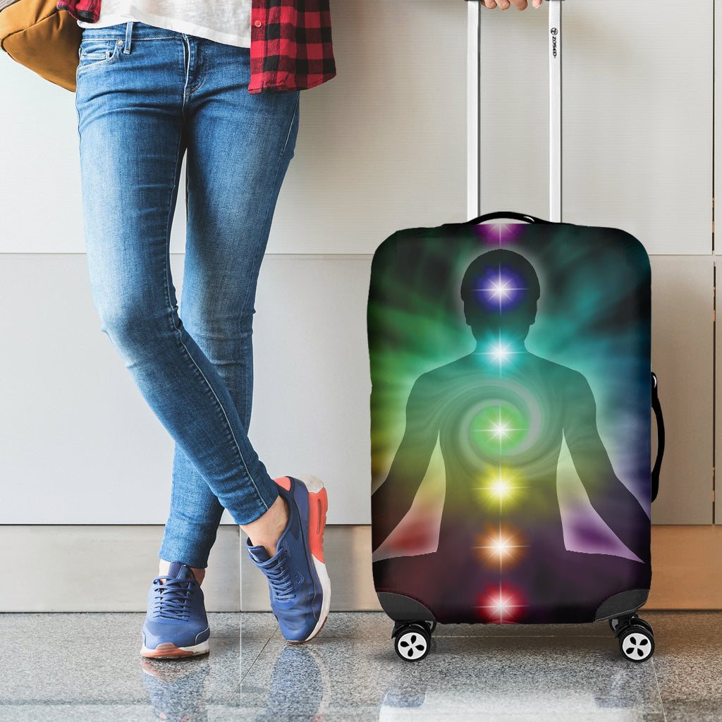 Colorful Chakras Aura Print Luggage Cover