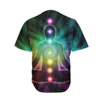 Colorful Chakras Aura Print Men's Baseball Jersey