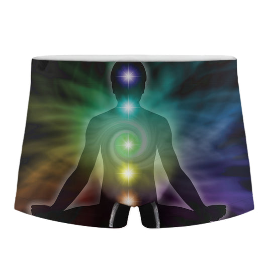 Colorful Chakras Aura Print Men's Boxer Briefs