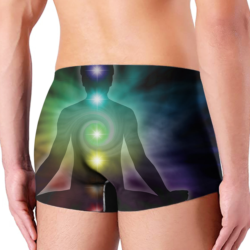 Colorful Chakras Aura Print Men's Boxer Briefs