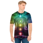 Colorful Chakras Aura Print Men's T-Shirt