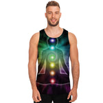 Colorful Chakras Aura Print Men's Tank Top