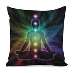 Colorful Chakras Aura Print Pillow Cover