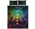 Colorful Chakras Aura Print Quilt Bed Set