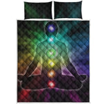 Colorful Chakras Aura Print Quilt Bed Set