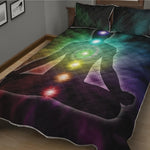 Colorful Chakras Aura Print Quilt Bed Set