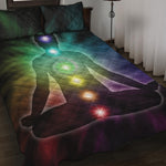Colorful Chakras Aura Print Quilt Bed Set