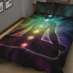 Colorful Chakras Aura Print Quilt Bed Set