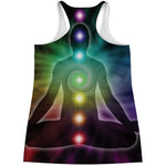 Colorful Chakras Aura Print Women's Racerback Tank Top