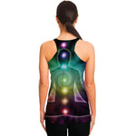 Colorful Chakras Aura Print Women's Racerback Tank Top