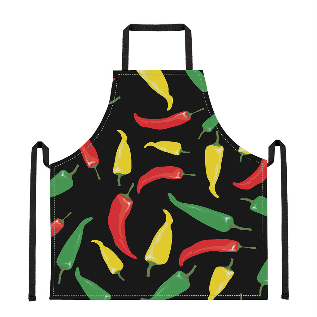 Colorful Chili Peppers Pattern Print Apron